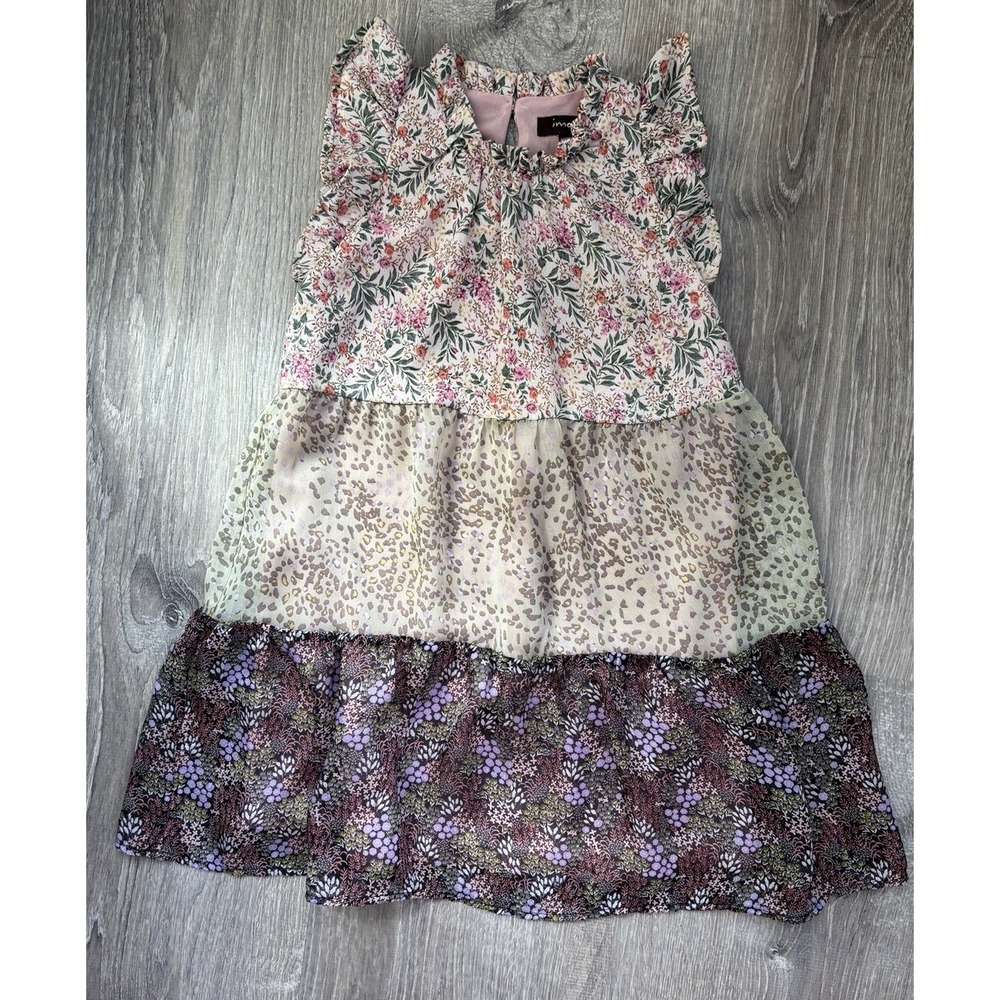 Imoga Girls Tilly Dress Ruffle Sleeve Tiered Multicolor Size 5